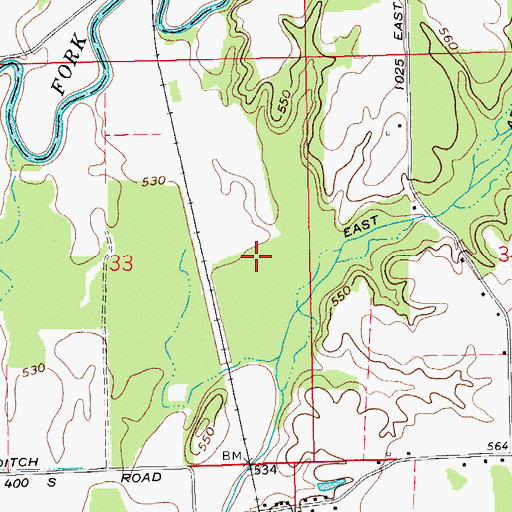 Topographic Map of East Arm, IN