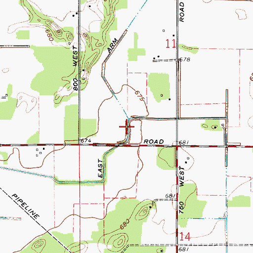 Topographic Map of East Arm Payne Ditch, IN