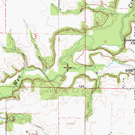 Topographic Map of East Branch Wea Creek, IN