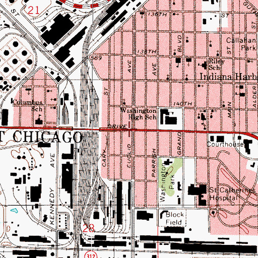 Topographic Map of East Chicago, IN