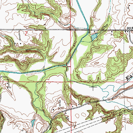 Topographic Map of East Fork Big Walnut Creek, IN