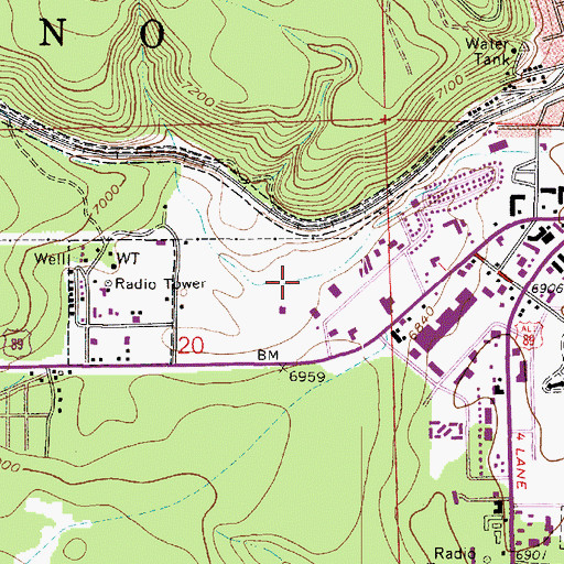 Topographic Map of KCLS-AM (Flagstaff), AZ