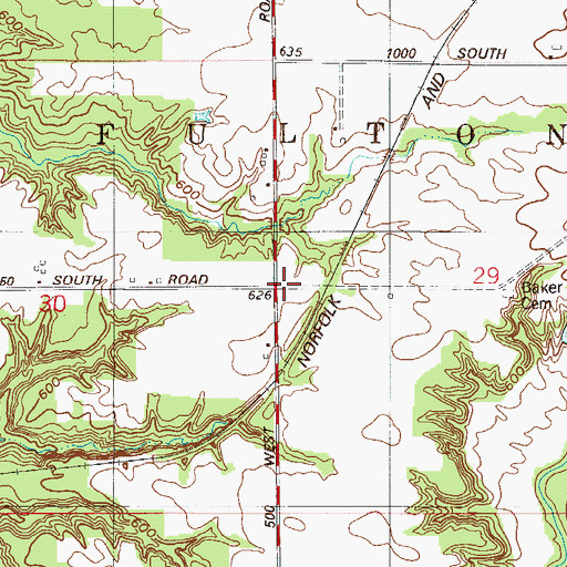 Topographic Map of East Liberty Church, IN