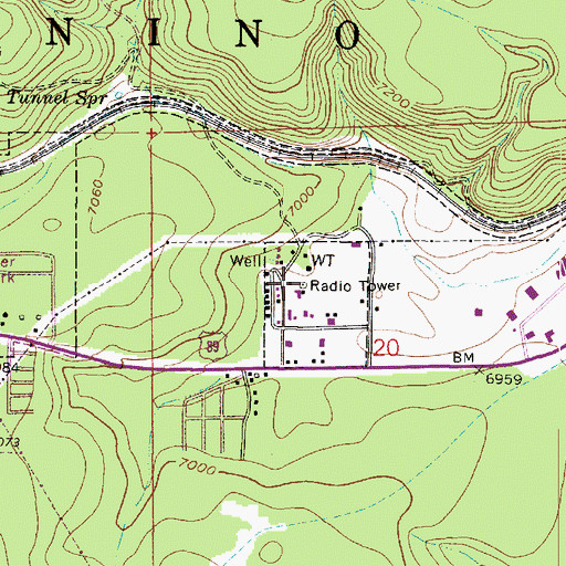 Topographic Map of KFLG-AM (Flagstaff), AZ