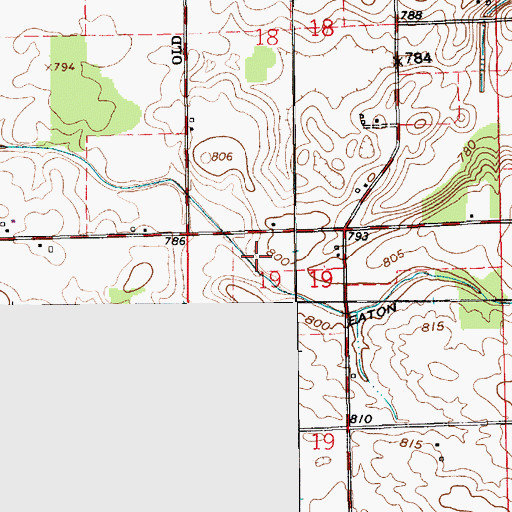 Topographic Map of Eaton Busenburg Ditch, IN