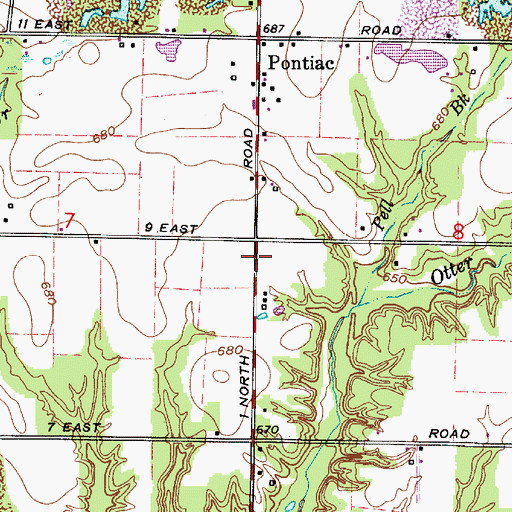 Topographic Map of Ebenezer Church, IN