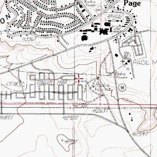 Topographic Map of KPGE-AM (Page), AZ
