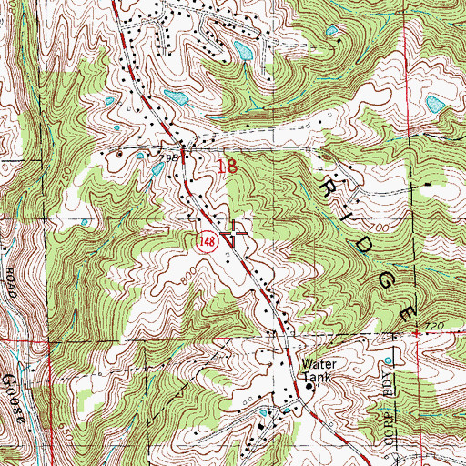 Topographic Map of Ebenezer Ridge, IN