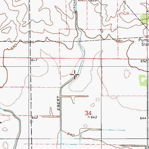 Topographic Map of Ebert Ditch, IN