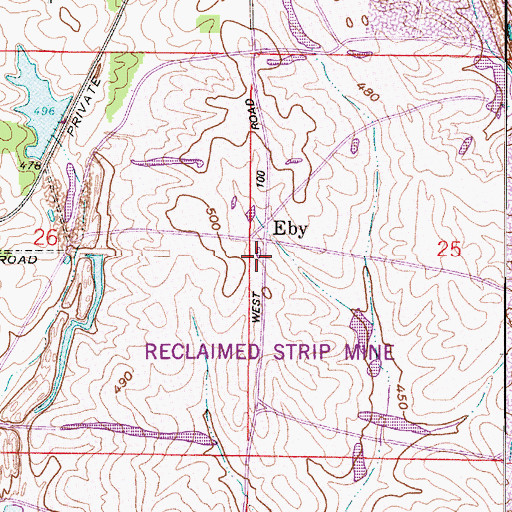 Topographic Map of Eby, IN