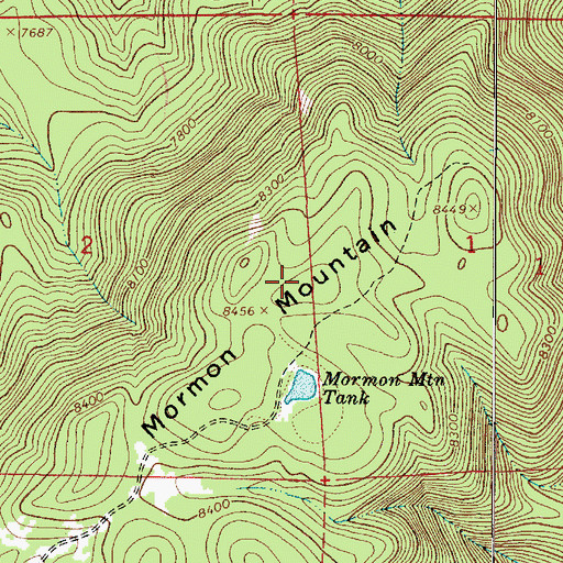 Topographic Map of KSOJ-FM (Flagstaff), AZ