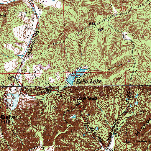 Topographic Map of Echo Lake, IN