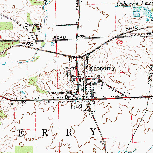 Topographic Map of Economy, IN