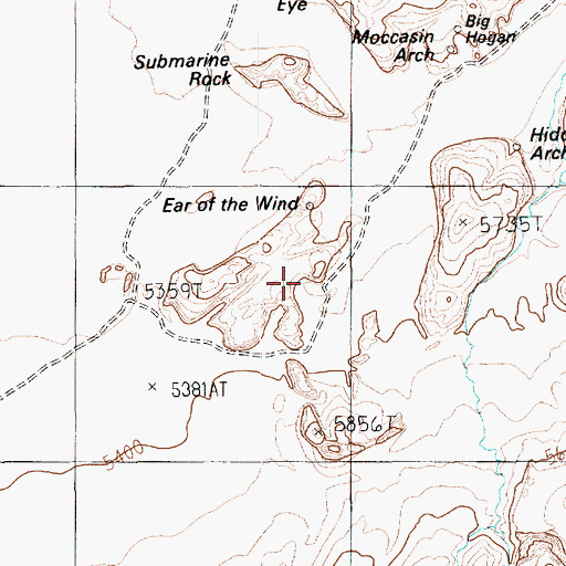 Topographic Map of Echo Cave Ruin, AZ