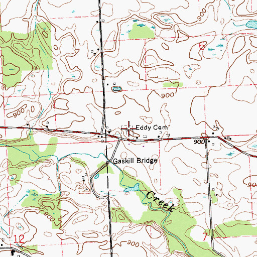 Topographic Map of Eddy Cemetery, IN