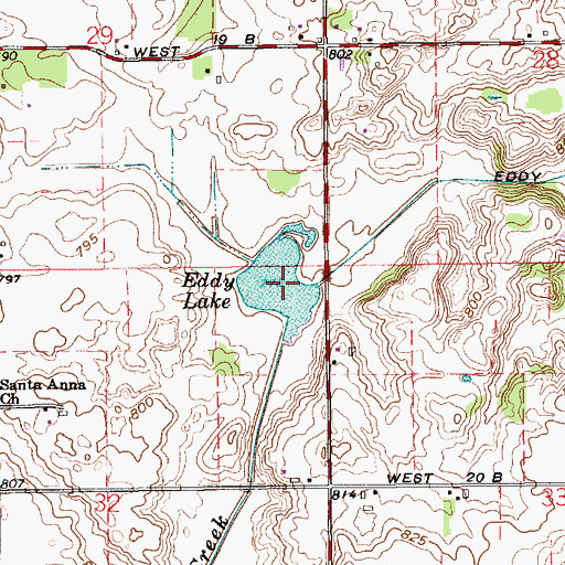 Topographic Map of Eddy Lake, IN