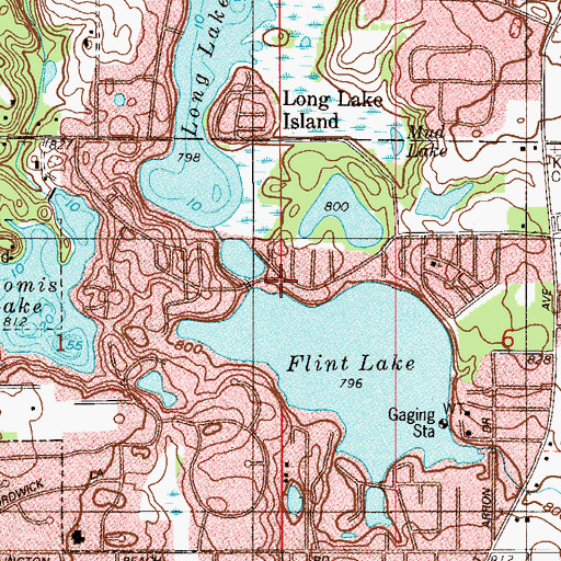 Topographic Map of Edgewater, IN