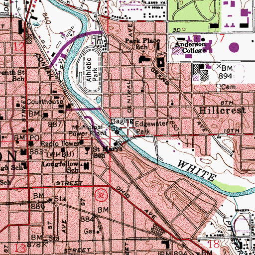 Topographic Map of Edgewater Park, IN