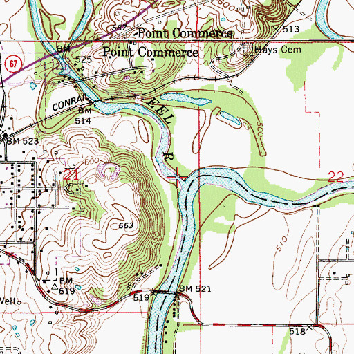 Topographic Map of Eel River, IN