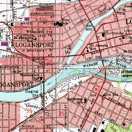Topographic Map of Eel River, IN