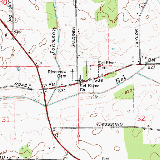 Topographic Map of Eel River Church, IN