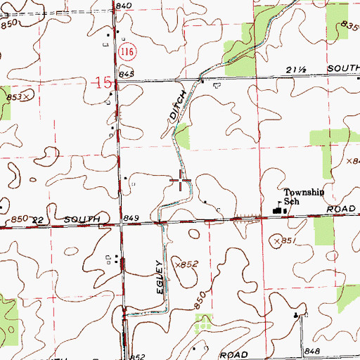 Topographic Map of Egley Ditch, IN