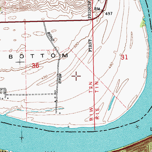 Topographic Map of Egypt Bottom, IN