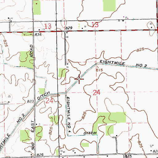 Topographic Map of Eightmile Number Two Ditch, IN
