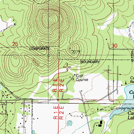 Topographic Map of Williams Municipal Golf Course, AZ
