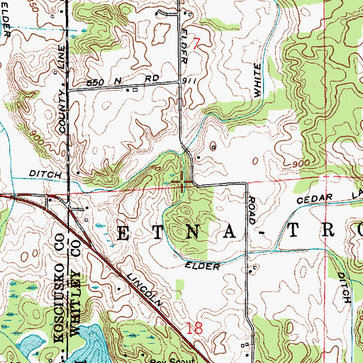 Topographic Map of Elder Ditch, IN