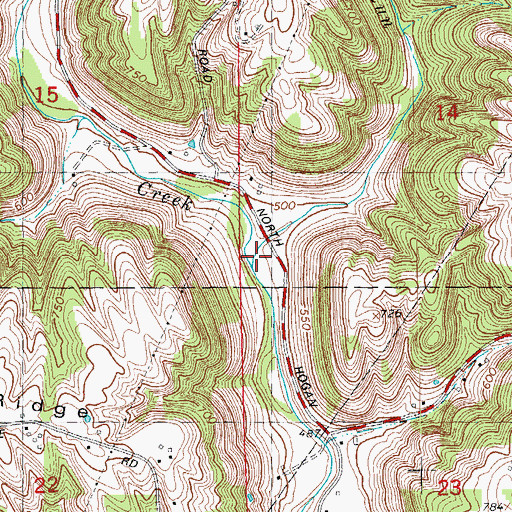 Topographic Map of Elk Run, IN