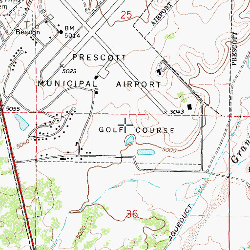 Topographic Map of Antelope Hills Golf Course, AZ