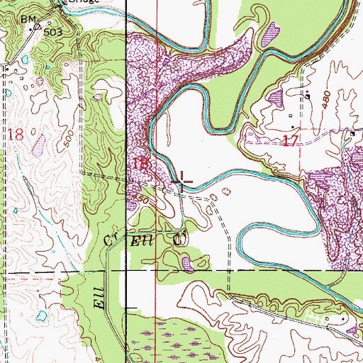 Topographic Map of Ell Creek, IN
