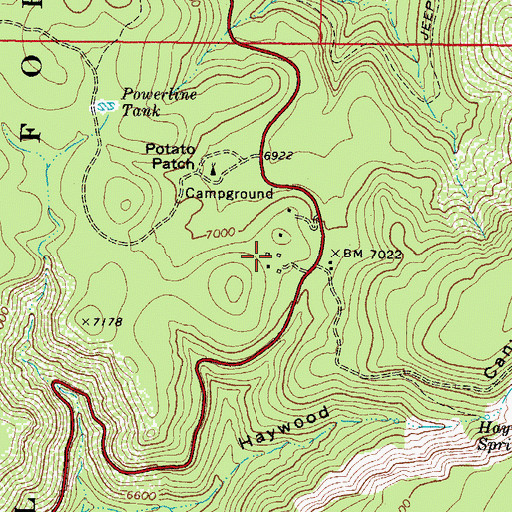 Topographic Map of Arizona Highway Maintenance Mingus Mountain Yard, AZ