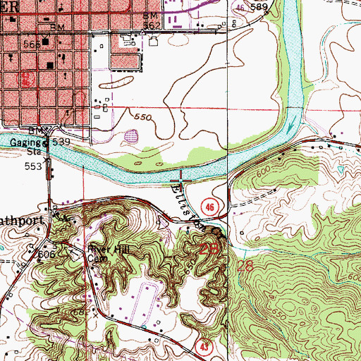 Topographic Map of Elliston Creek, IN