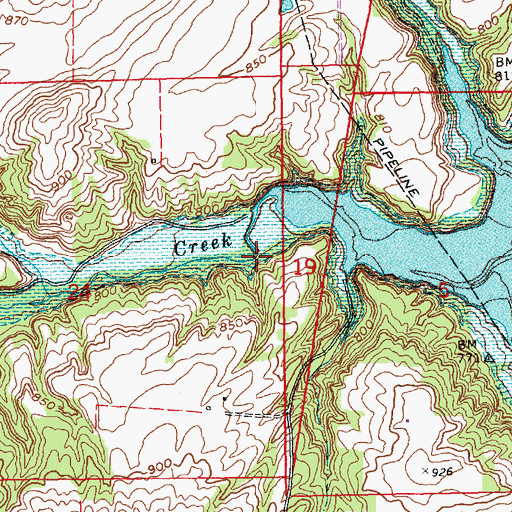 Topographic Map of Ellys Creek, IN