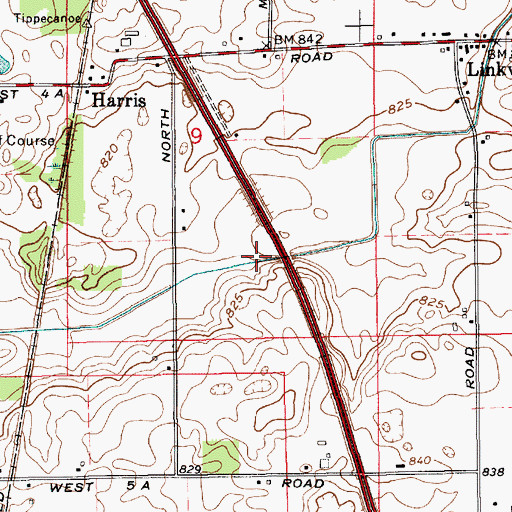 Topographic Map of Elmer Seltenright Ditch, IN