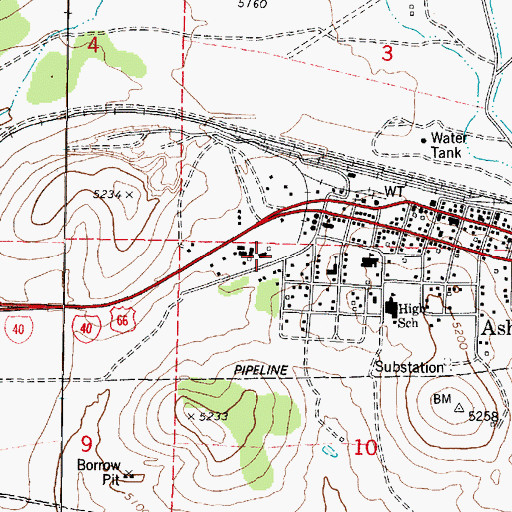 Topographic Map of Arizona Highway Maintenance Yard, AZ