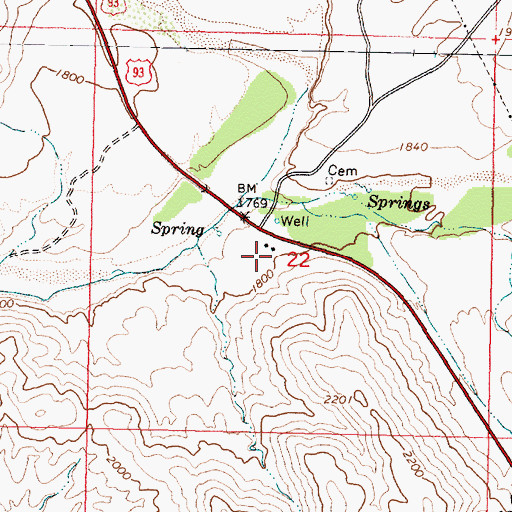 Topographic Map of Arizona Highway Maintenance Yard, AZ