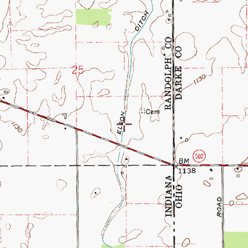 Topographic Map of Elson Ditch, IN