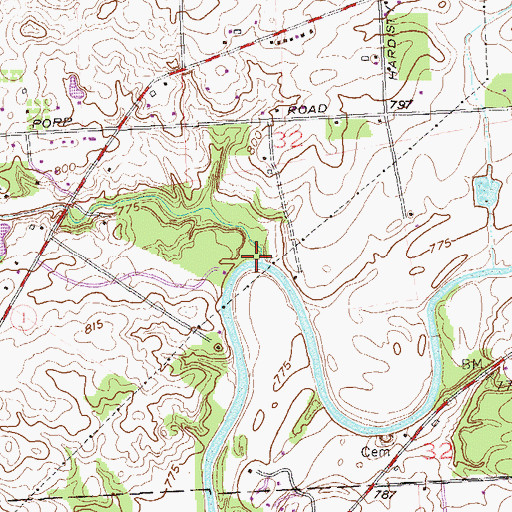 Topographic Map of Ely Run, IN