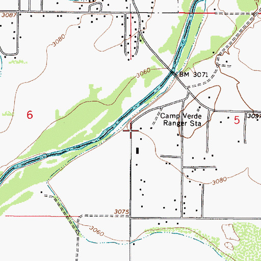Topographic Map of Arizona Highway Maintenance Yard, AZ