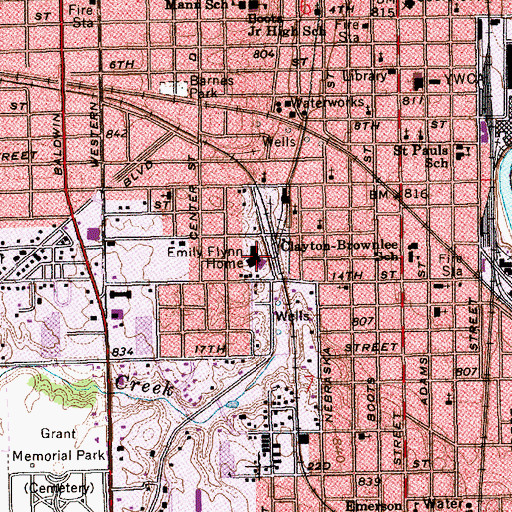 Topographic Map of Emily Flynn Home, IN