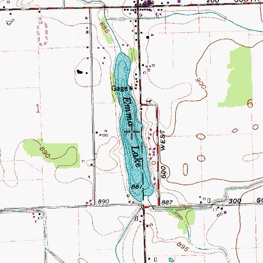 Topographic Map of Emma Lake, IN