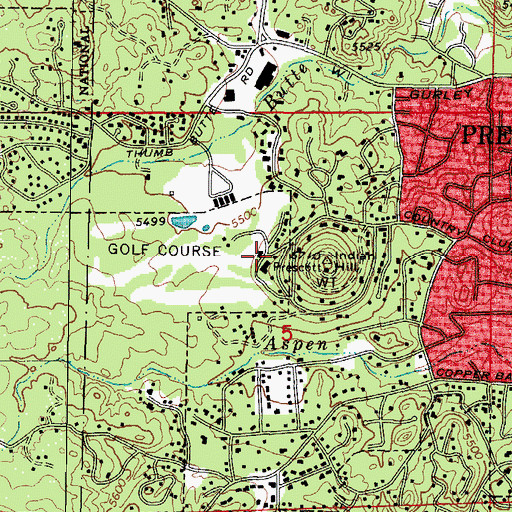Topographic Map of Hassayampa Country Club, AZ