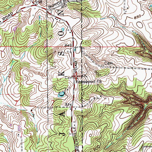 Topographic Map of Emmanuel Church, IN