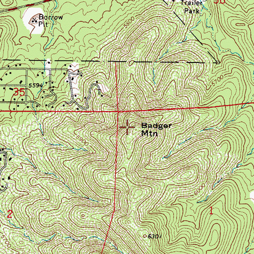 Topographic Map of KAHM-FM (Prescott), AZ
