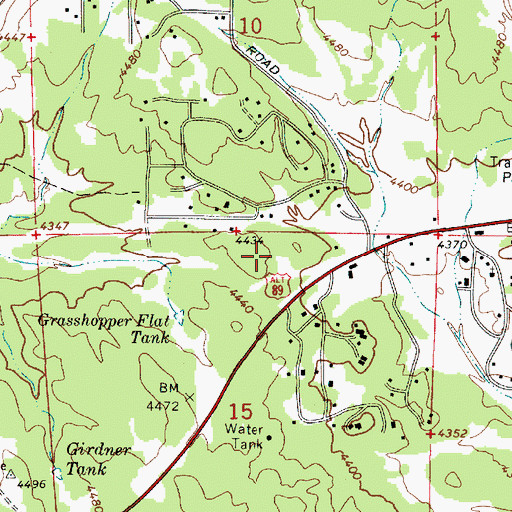 Topographic Map of KAZM-AM (Sedona), AZ