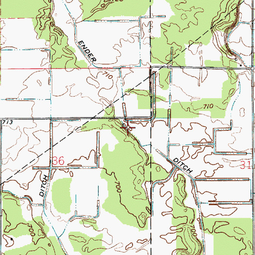 Topographic Map of Ender Ditch, IN