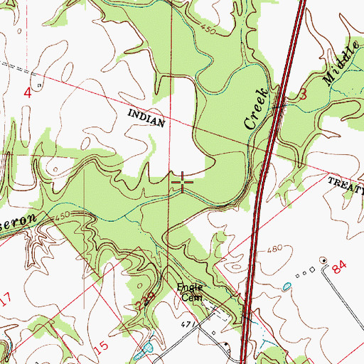 Topographic Map of Engle Cemetery, IN